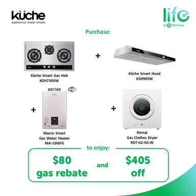 Küche Smart Bundle: Pick Any Hob + Hood + Gas Water Heater + Dryer