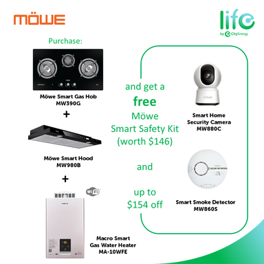 Möwe Smart Home Bundle: Pick Any Hob + Hood + Gas Water Heater