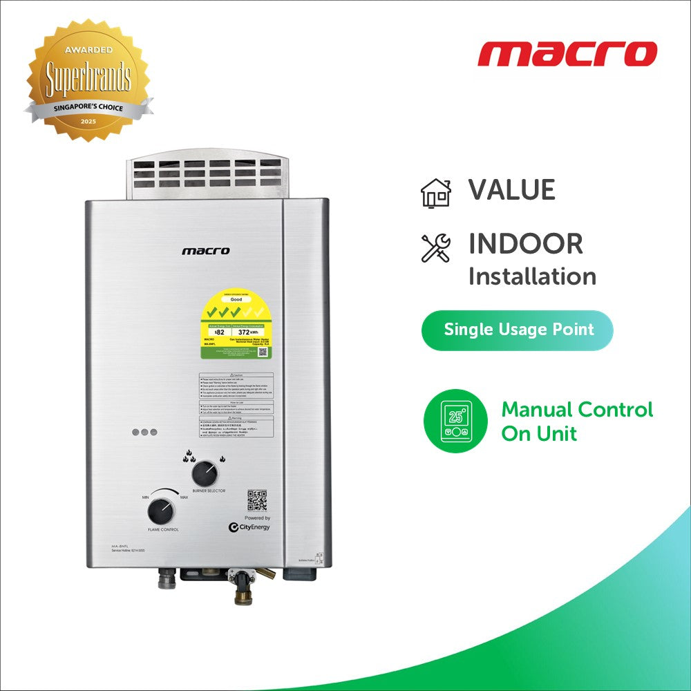 Buy Macro MA-8NFL Gas Water Heater in Singapore City Energy Life