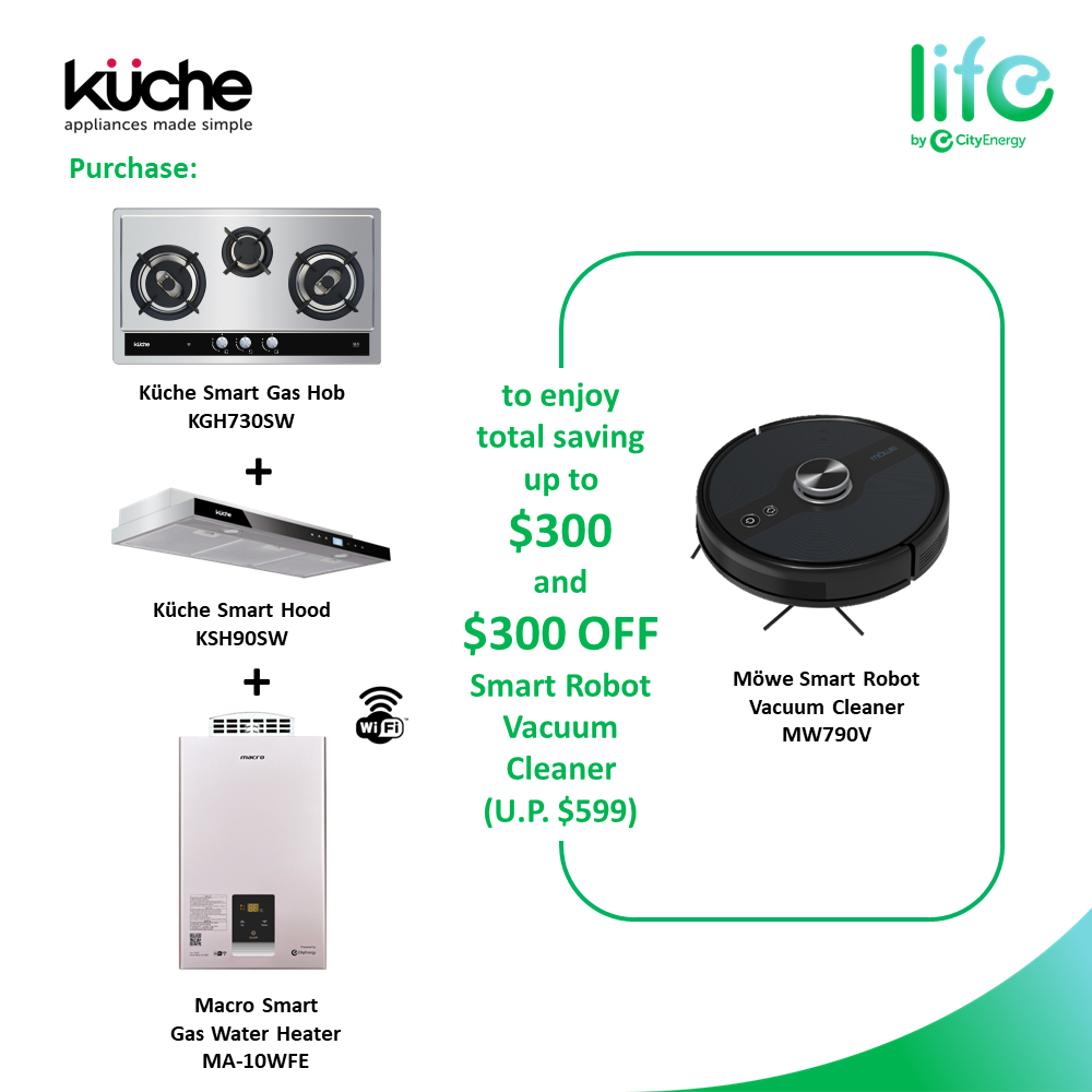 Küche Smart Bundle: Pick Any Hob + Hood + Gas Water Heater PWP Robot Vacuum Cleaner