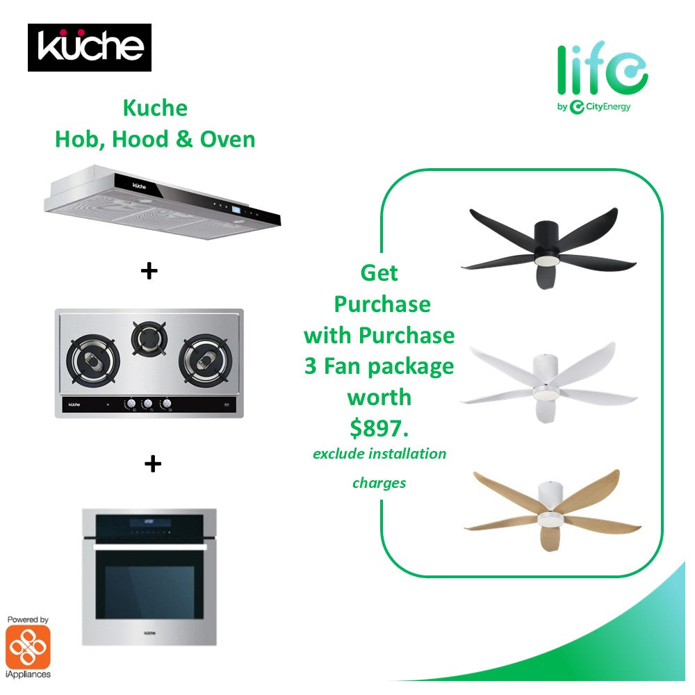 Küche Smart Bundle: Pick Any Hob + Hood + Oven & FREE 3 Fan package worth $897