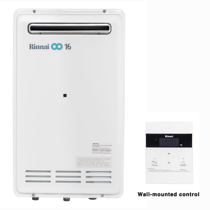 Rinnai Wall Mount Control Gas Water Heater (Condo Model) - REU-1618W-RS